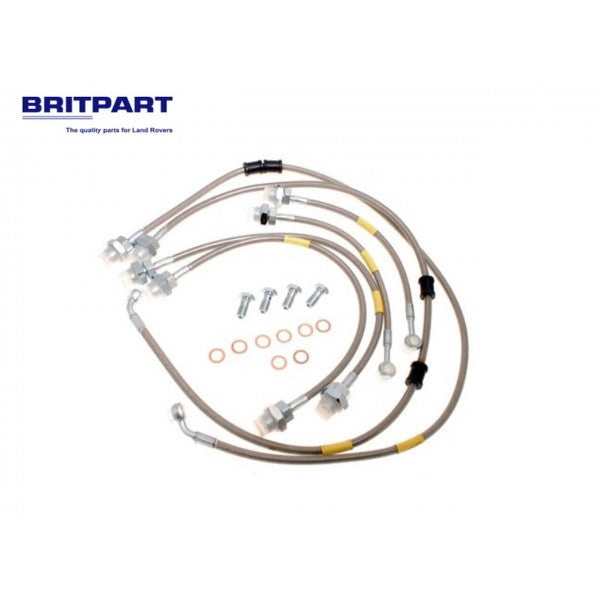 Britpart DA2409S Standard Length Stainless Steel Braided Brake Hose Kit for Range Rover P38 (1995-1996)