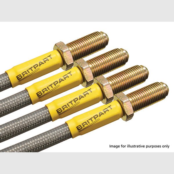 Britpart DA240940S Plus 40mm Extended Stainless Steel Braided Brake Hose Kit for Range Rover P38 (1995-1996)