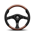 LAND ROVER DEFENDER MOMO DARK FIGHTER WOOD STEERING WHEEL