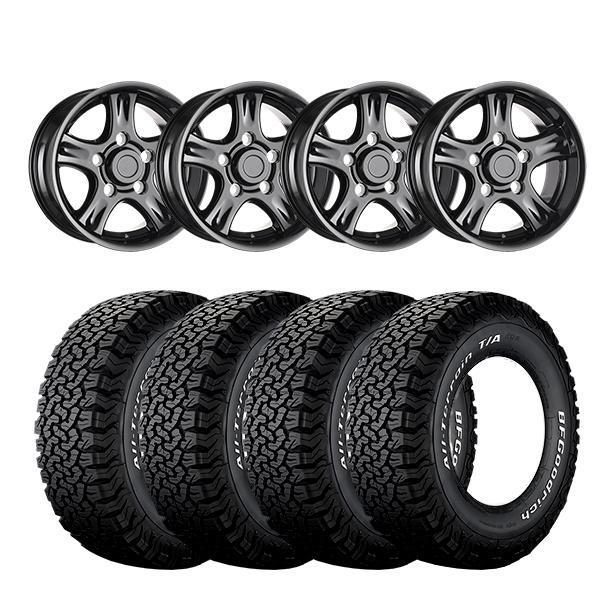 18" X 9" VBS NEMESIS BLACK ET10 WITH: 265/65/18 B F Goodrich T/A KO 2 All Terrain 117R
