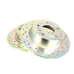 Terrafirma solid rear cross drilled and groved brake disc (D2 and P38)