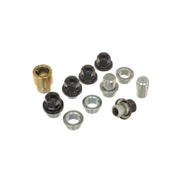 T.R.L Set of 5 Black Defender Locking Wheel Nuts - 16 x 1.5 Flat Seated