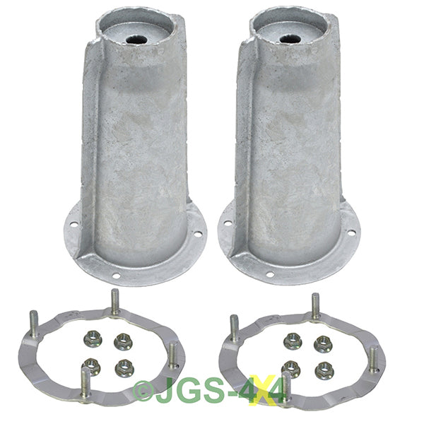 NRC6372GALVKIT-1 - Galvanised Front Shock Absorber Turrets & Securing Rings for Discovery 1