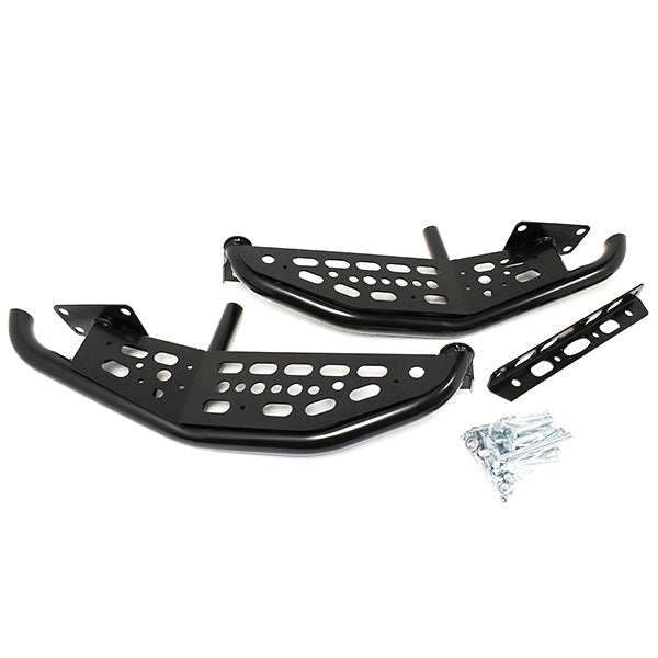 TF0018 - Skeleton black powder coated steel rear step bumpers for Defenders