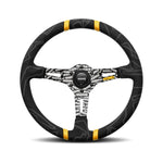 LAND ROVER DEFENDER MOMO ULTRA BLACK STEERING WHEEL - YELLOW INSERT