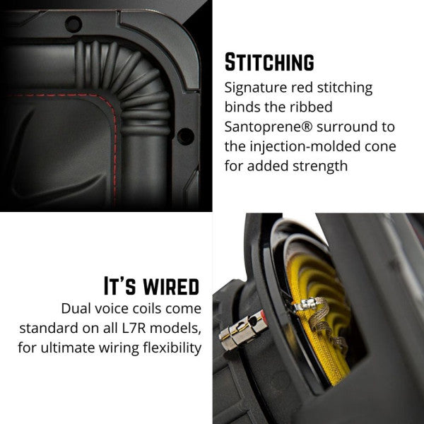 L7R 10" Square Dual Voice Coil Subwoofer - 2 Ohm