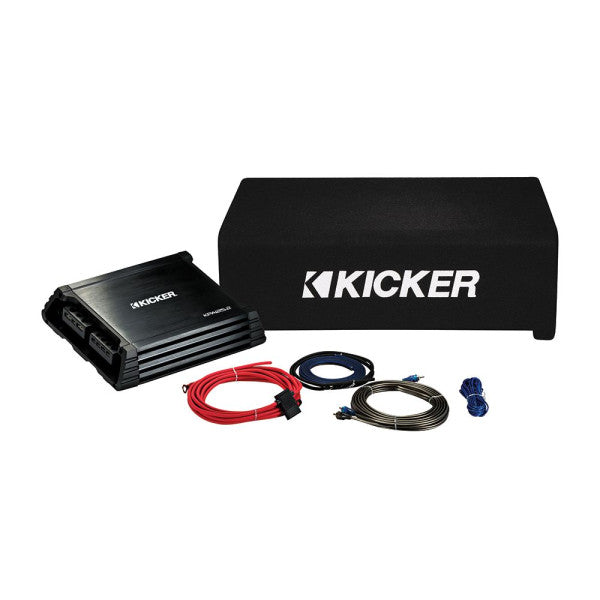 KickPack 12" Down Firing Loaded Enclosure with Amp & Wiring