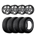 18" X 9" VBS NEMESIS BLACK ET10 WITH: 265/65/18 B F Goodrich T/A KO 2 All Terrain 117R