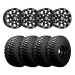 16" X 7" OEM STYLE SAWTOOTH BLACK ET20 WITH: 265/75/16 B F Goodrich T/A KM2 Mud Terrain 119/116Q