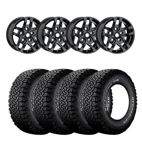 18" X 8" OEM STYLE ADV BLACK ET10 WITH 4 265/65/18 B F Goodrich T/A KO 2 All Terrain 117R