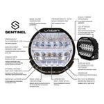 Lazer Lamps Sentinel 9" LED Spotlight - Chrome